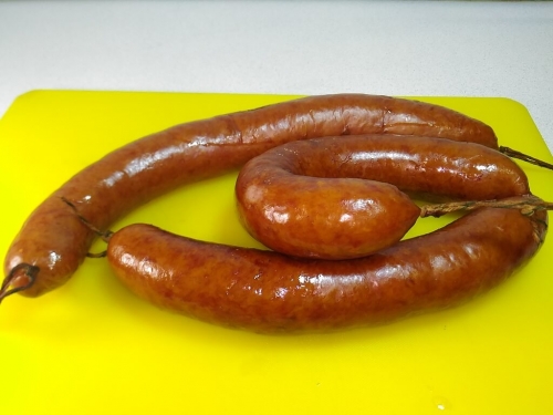 Полтавская - копченая колбаса из свинины (не жирная)